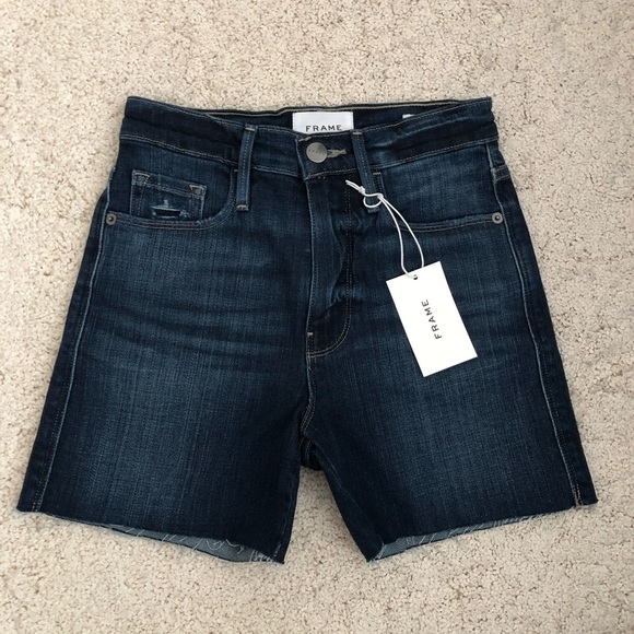 NEW Frame Denim Le Tour Short Dark Wash Size 24 - Picture 3 of 8